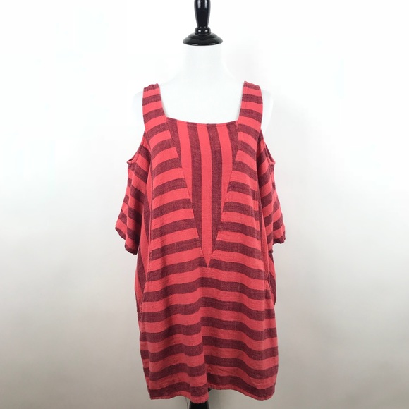 Soft Surroundings Tops - Soft surroundings striped cold shoulder blouse